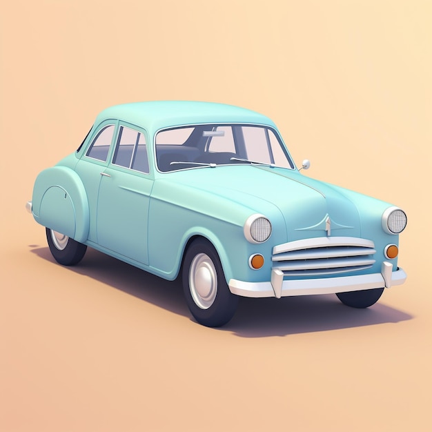 Cartoon vintage car 3D