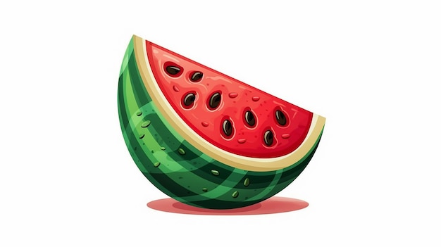 Cartoon watermelon icon on white illustration Generative AI