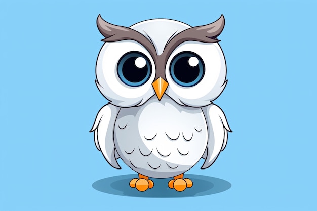 a cartoon of a white owl