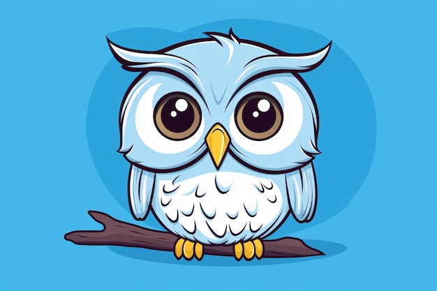 a cartoon of a white owl