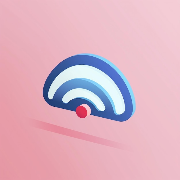 Cartoon wifi icon 3D