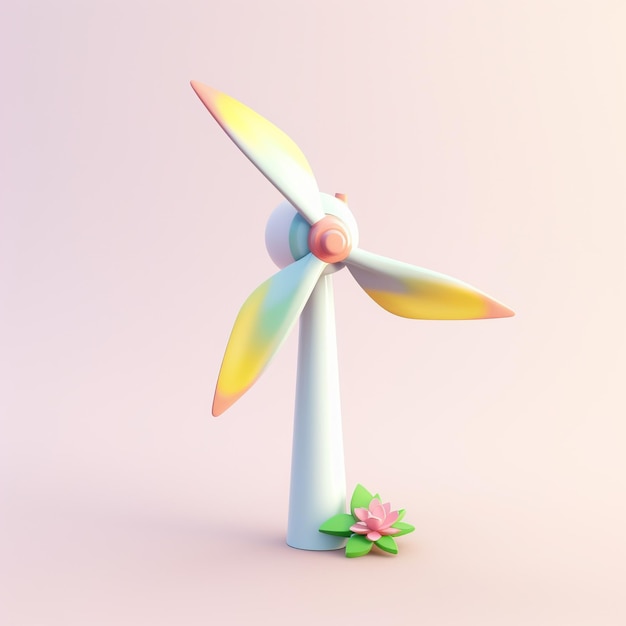 Cartoon Wind Turbine 3D