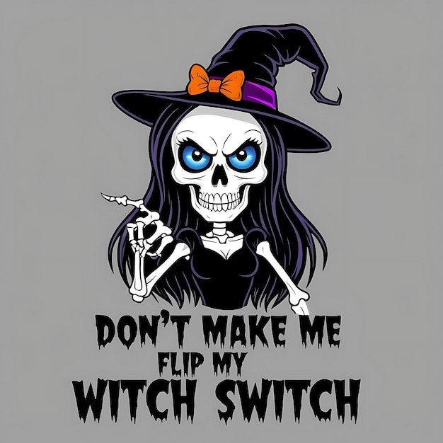 Photo a cartoon of a witch with a witch hat on and a knife