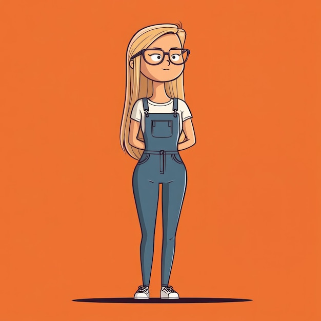 a cartoon of a woman wearing glasses and a shirt that says quot blonde quot