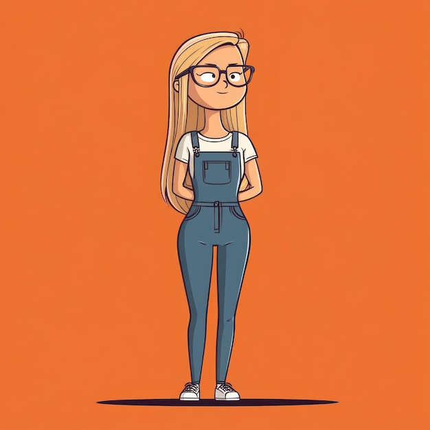 Photo a cartoon of a woman wearing glasses and a shirt that says quot blonde quot