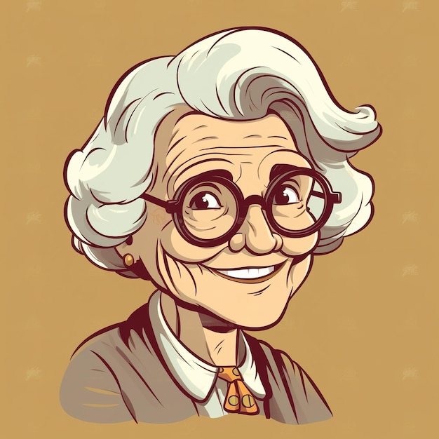 A cartoon of a woman with glasses and a tie that says " i'm a lady ".