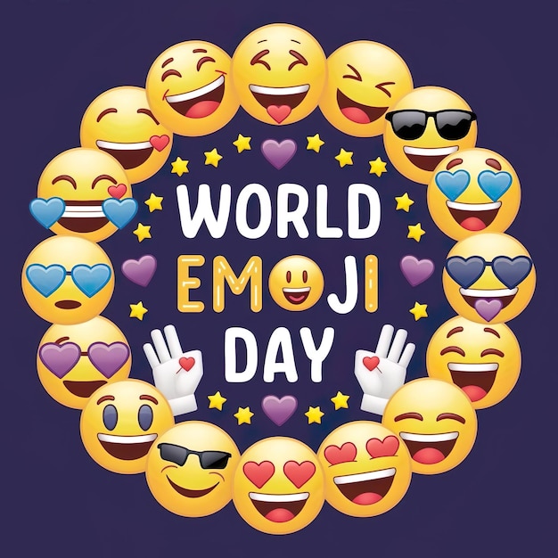 cartoon world emoji day illustration