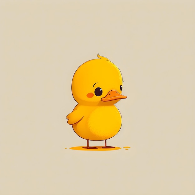 A cartoon of a yellow duckling