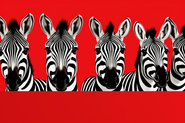 Photo cartoon zebra images background and copy space