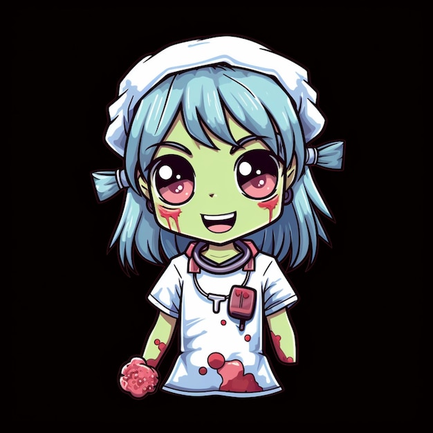 cartoon zombie nurse with a stethoscope and a stethoscope generative ai