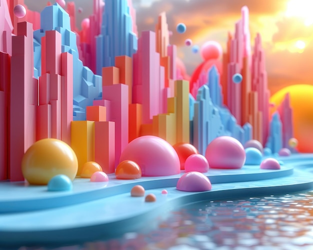 Cartoonish Charts Minimal 3D Graphs in Bokeh Landscape