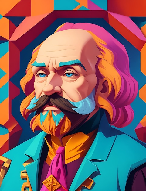 A cartoonish illustration of Thomas Hobbes with a hint of humor