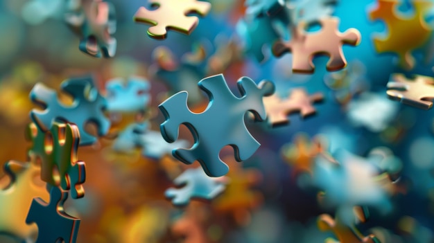 Cartoonish rendering of pieces of jigsaw puzzle