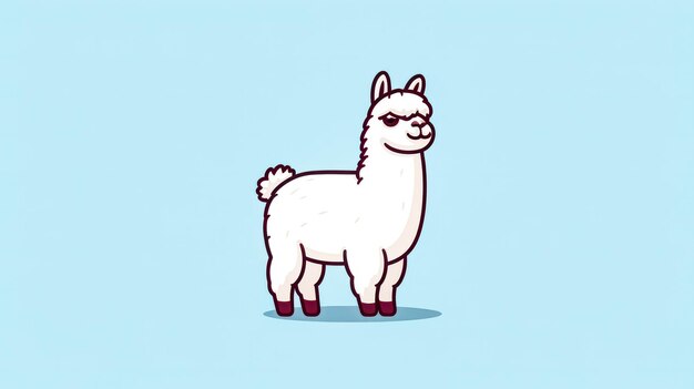 Photo a cartoonish white llama with a big smile on its face