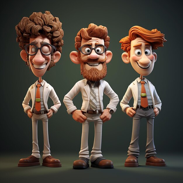 Photo cartoonist man in 3d styles views