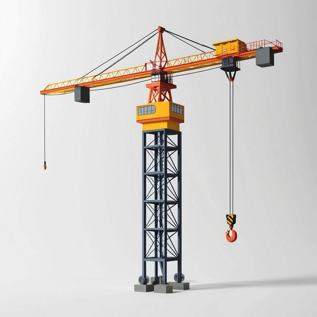 Photo cartoonstyle isolated tower crane illustration design