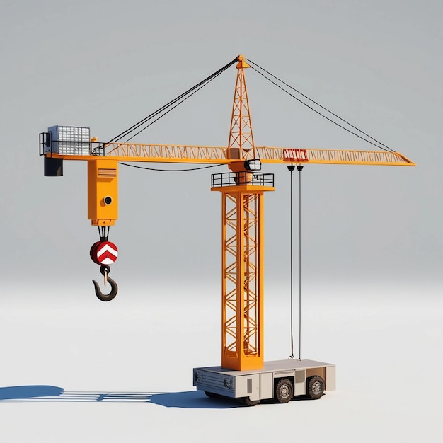 CartoonStyle Isolated Tower Crane Illustration design