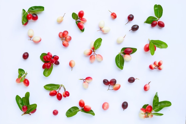 Carunda or Karonda fruits with leaves