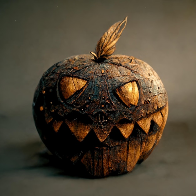 Carved creepy pumpkin for Halloween party