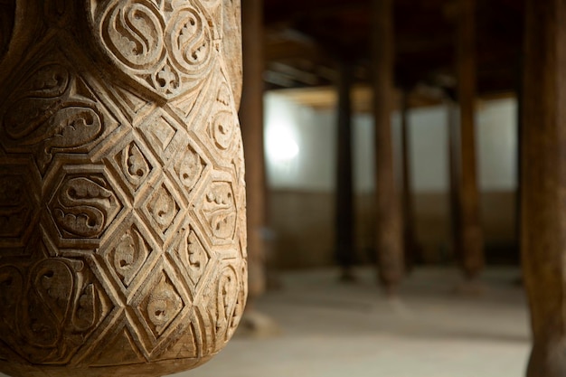 Carved pillar in a mosque