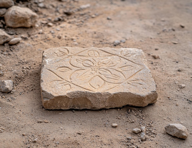 Photo carved stone with intricate floral design