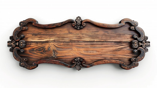 a carved wooden bed frame with a carved design