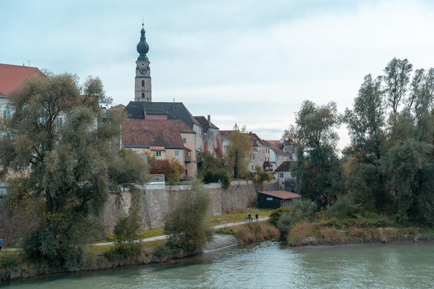 Casa donde nacio Adolf Hitler en la ciudad fronteriza de Braunau am Inn.