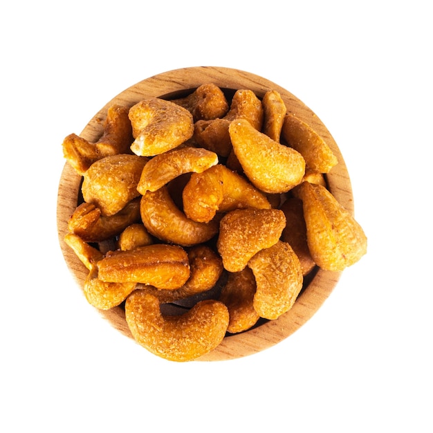 Cashew nuts isolated on white background pile