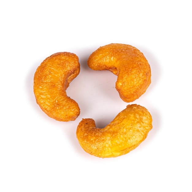 Cashew nuts isolated on white background