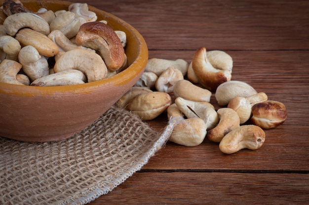 Cashew nuts on the table