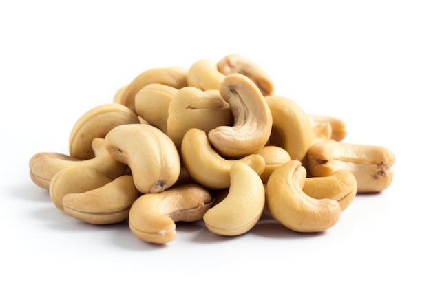 Cashews On White Background Generative AI