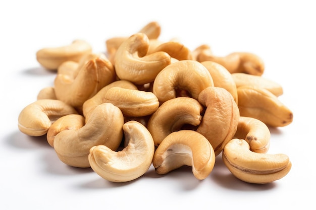 Cashews On White Background Generative AI