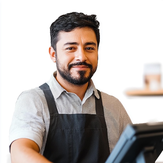 Cashier on White Background