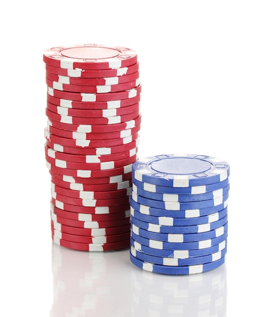 Photo casino chips isolated on white