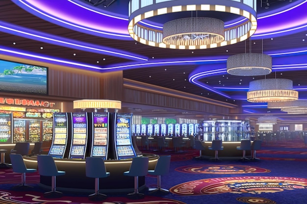 Casino hall with slot machines