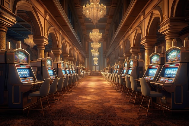 casino hall with slot machines