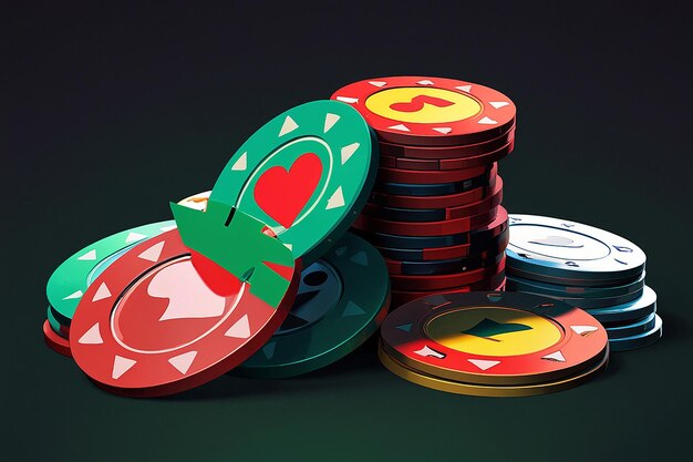 Photo casino poker chips icon render