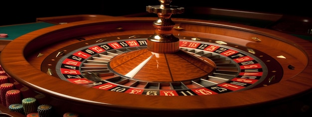 Casino roulette on a dark background Generative AI