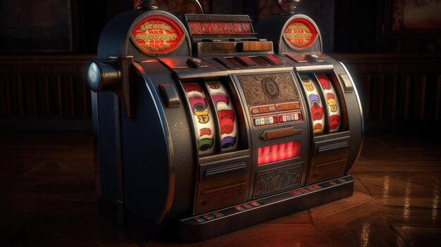 Casino slot machine with tokens background