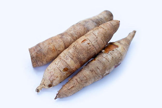 Cassava on a white background