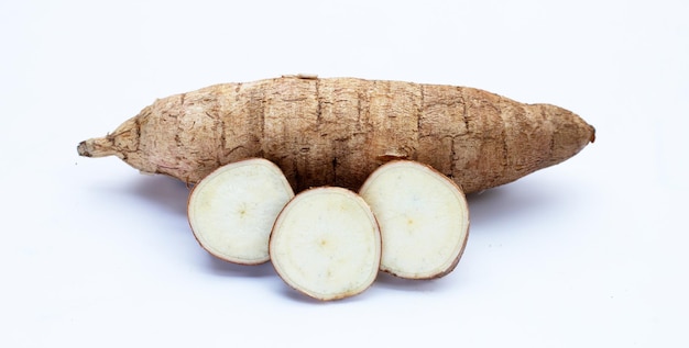 Cassava on a white background