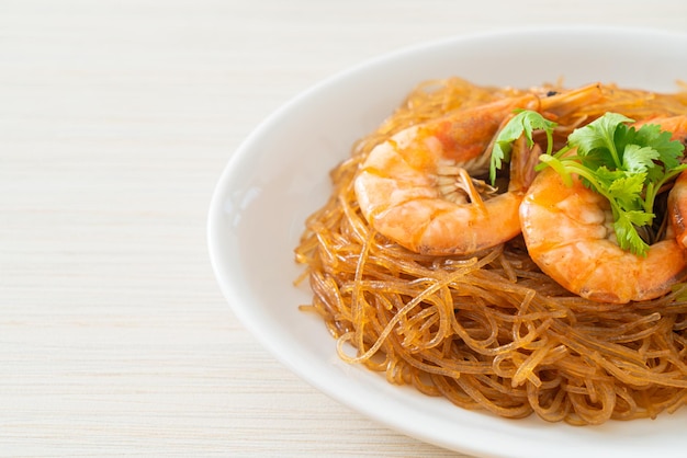 Casseroled or Baked Shrimp with Glass Noodles