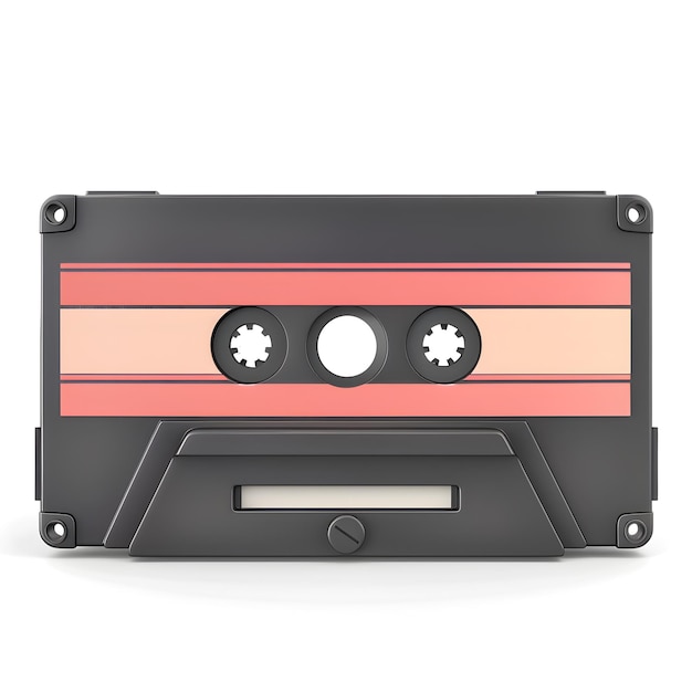 Cassette tape 3D icon PNG image isolated object