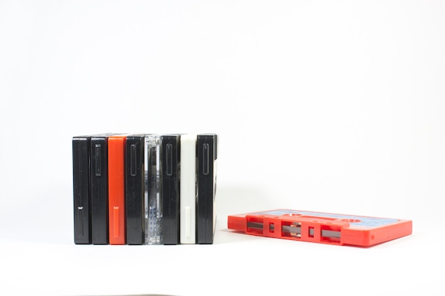 Cassette tape on white background