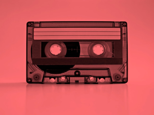 Cassette with retro pink effect