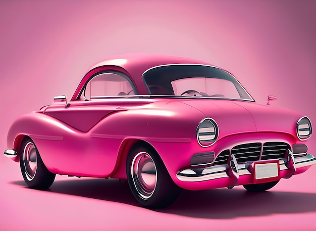 Cassic car pink wallpaper