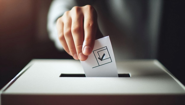 Photo casting a vote in a democratic election process