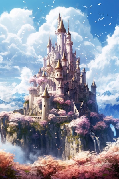 Castle on a cliff wallpapers and images