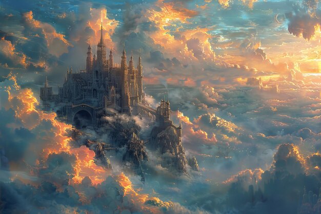 Castle in the Clouds at Sunset