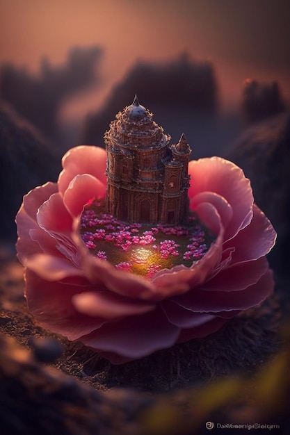 A castle in a flower